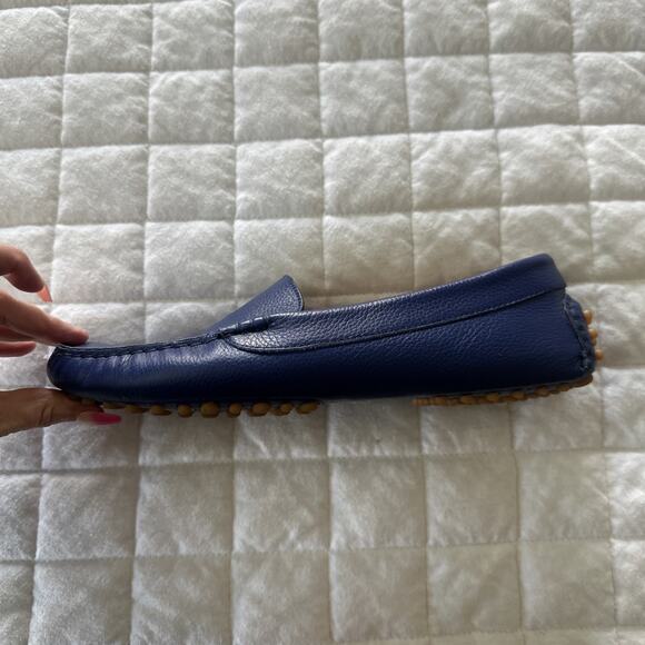 M Gemi Moccasin Womens 40.5 US 9.5 Blue Leather Driving Loafer Classic Preppy - Picture 10 of 14